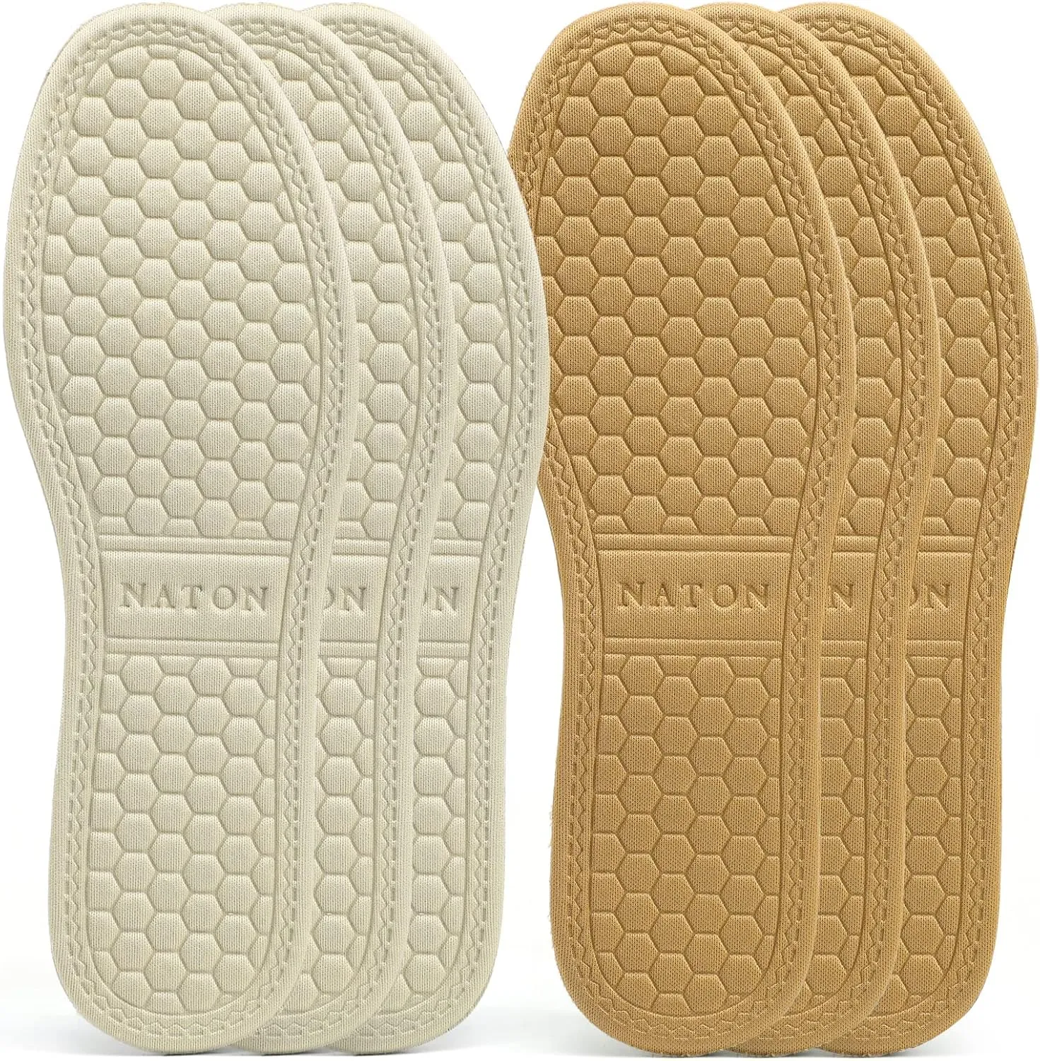 6 Pairs Breathable Insoles, Thin Soft Cushioning Replacement Insole, Comfortable Cotton Double Layer Foam Insoles, Absorb-Sweat Shoe Insert for Men and Women