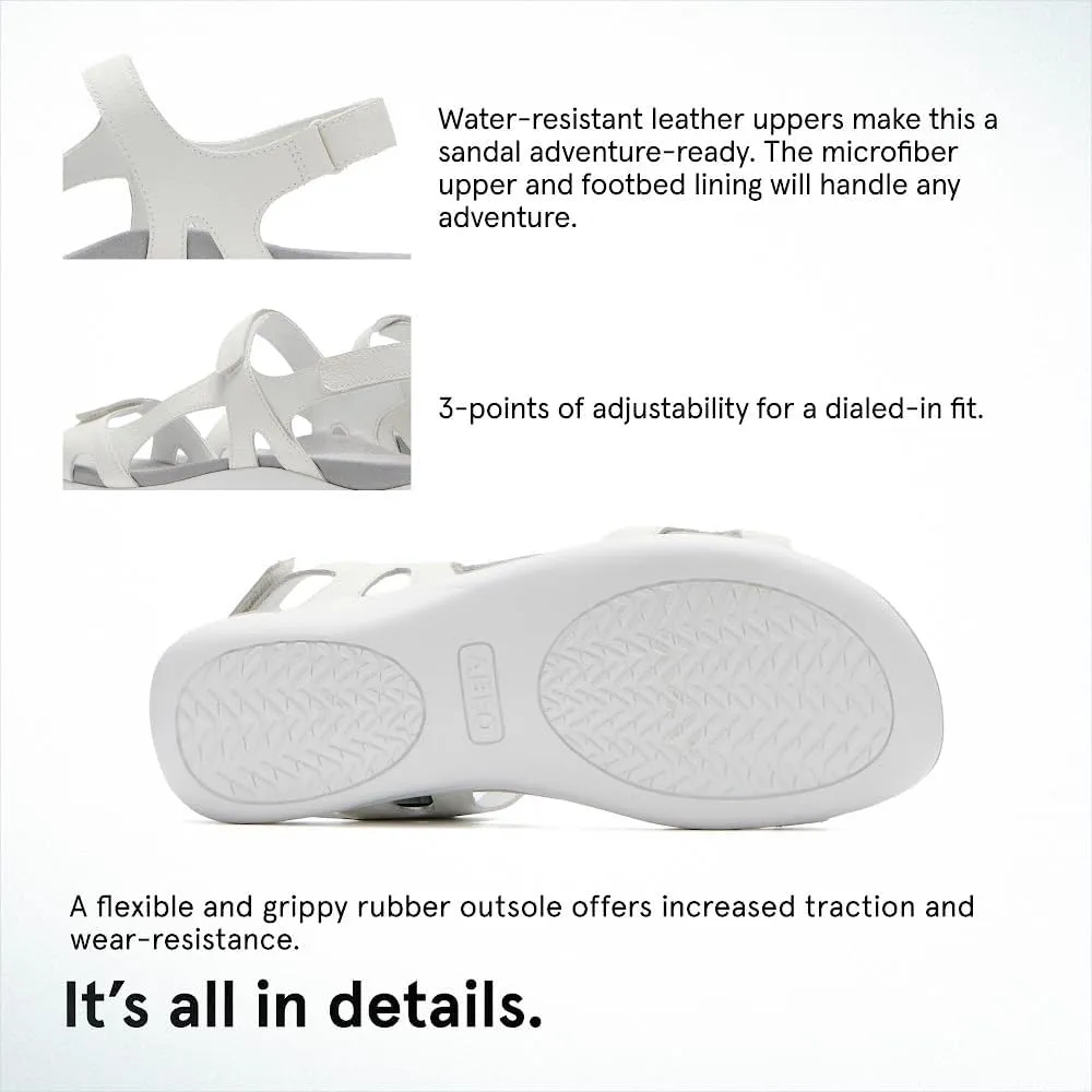 ABEO Oasis Sport Sandal | Walking Sandals Women | Water Resistant Leather Sandals | Three Points of Adjustability | Built-in Orthotic Insole