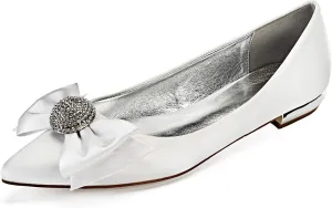 ADMLZQQ Flats Shoes Women Rhinestone Pointed Fashion Wedding Flats for Women Comfortable Slip on Low Heel Dress Shoes