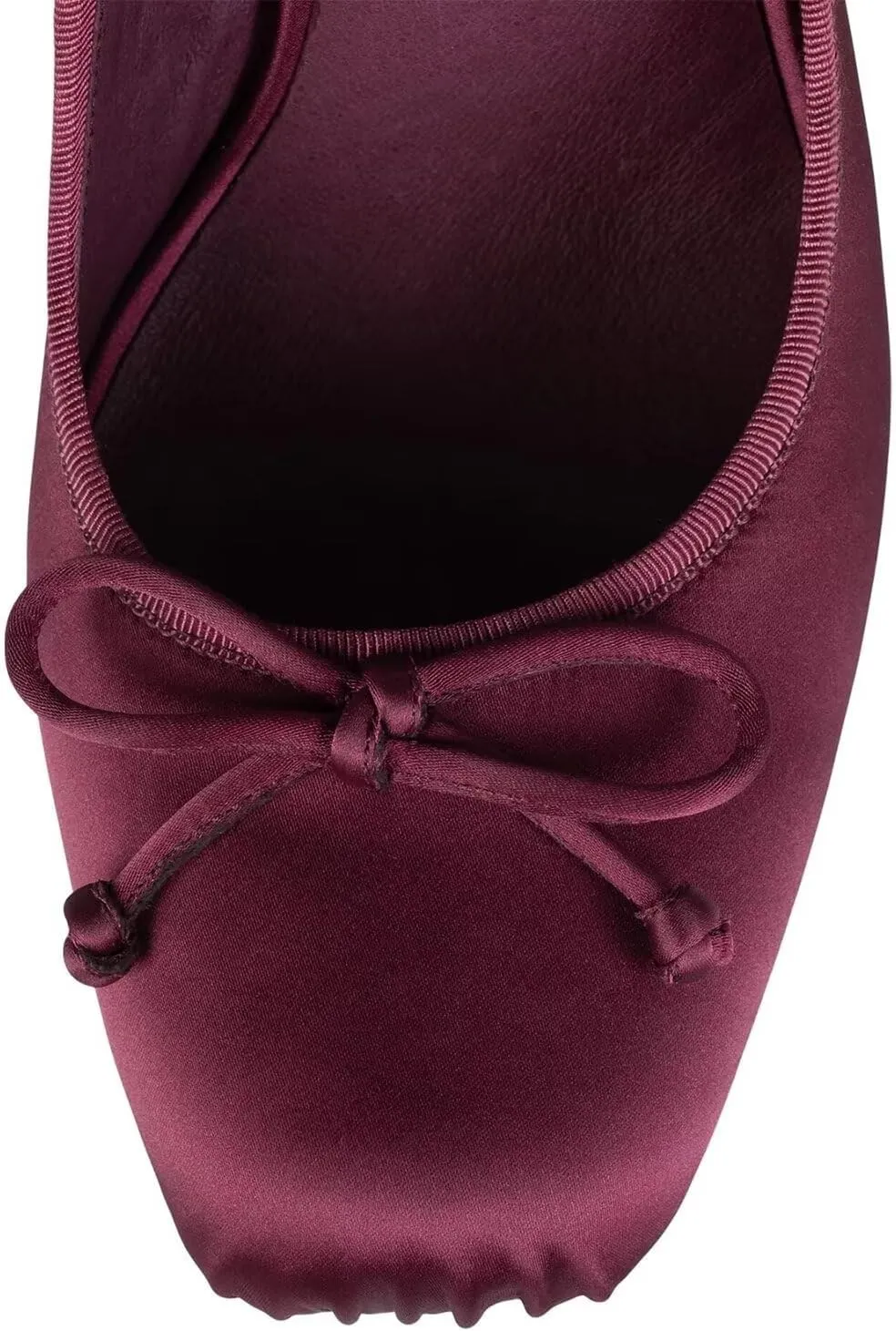 Agodor Ruched Satin Ballet Heels for Women Lace Up Stiletto Ballet Shoes Bow Square Toe High Heel Pumps Strappy Mary Jane Ballerina Shoes