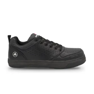 Airwalk Arena Low Top Composite Toe Men’s Industrial Work Shoes, Black/Black, Size 8.5, Wide, Comfortable & Light Work Shoes for Men, Electric Hazard, Slip Resistant