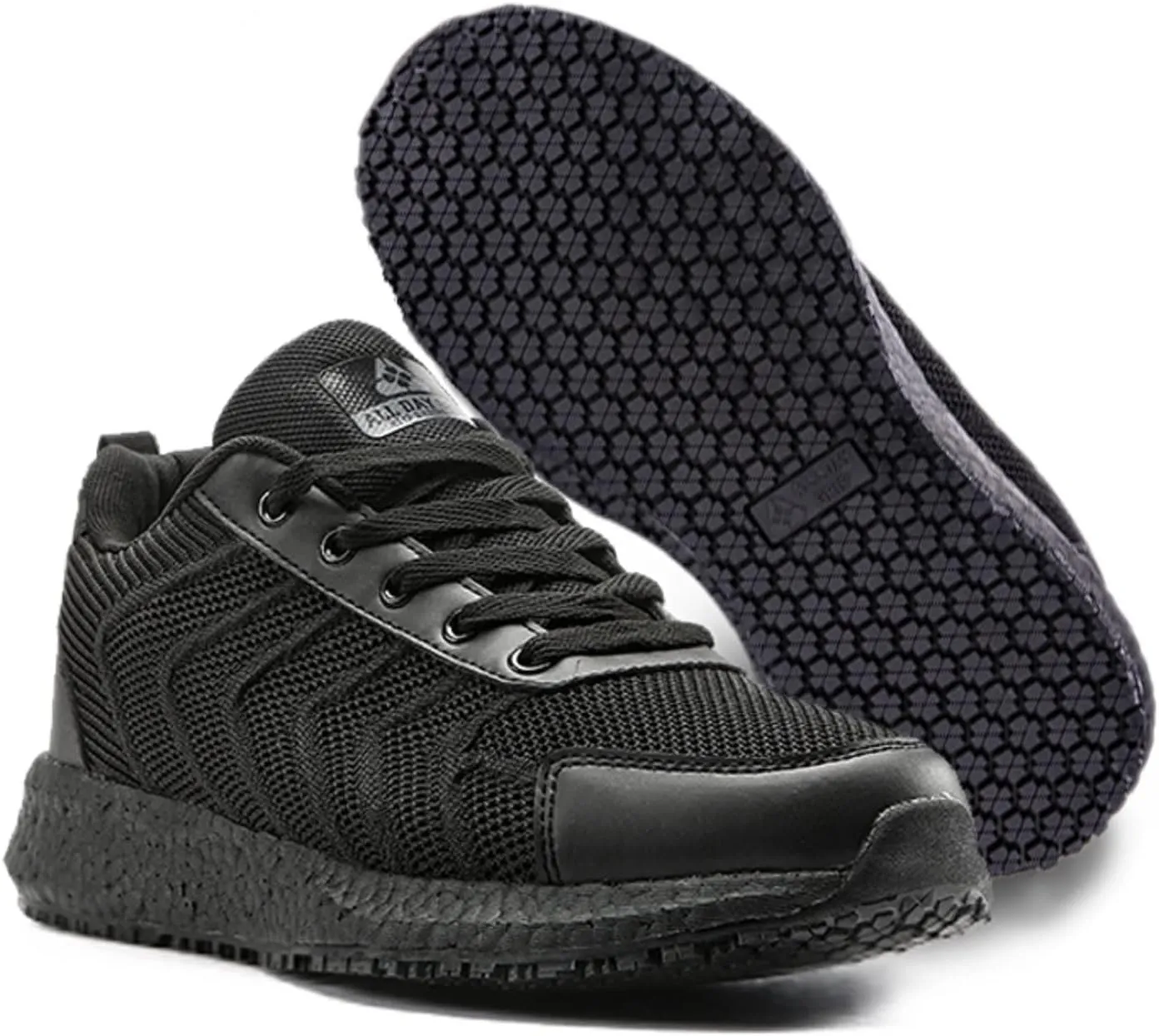 ALL DAY GRIP Women's Comfortable and Ultra Slip Resistant Shoes. Non Slip Work Sneakers for Healthcare and Food Service Workers.