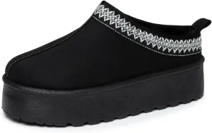 Alpine Swiss Emily Womens Platform Slippers Faux Fur Warm Slip On Clog Shoes Short Ankle Boots