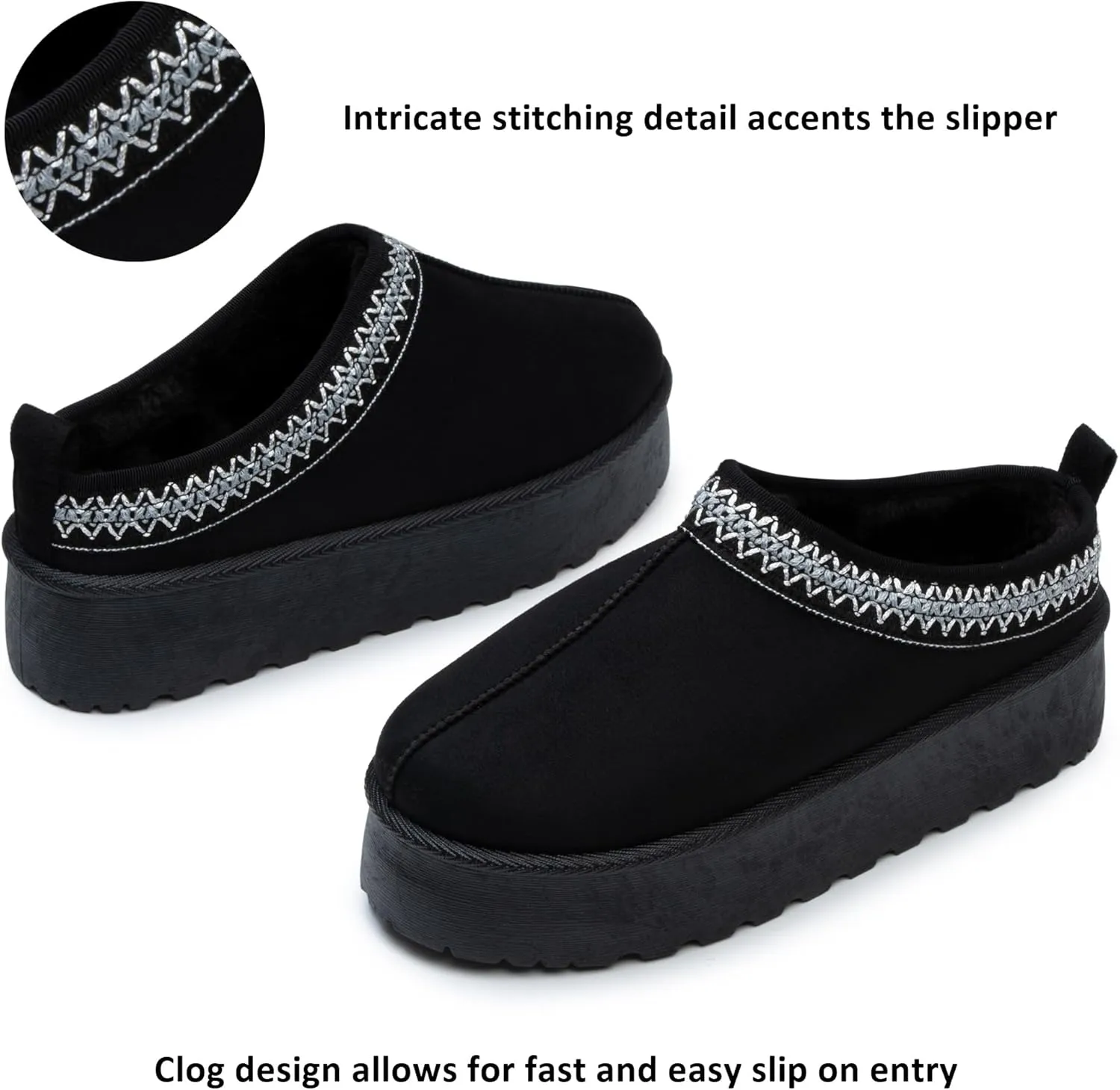 Alpine Swiss Emily Womens Platform Slippers Faux Fur Warm Slip On Clog Shoes Short Ankle Boots