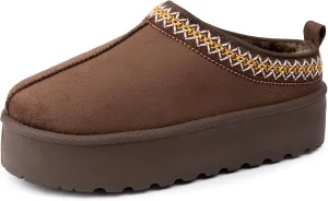 Alpine Swiss Emily Womens Platform Slippers Faux Fur Warm Slip On Clog Shoes Short Ankle Boots