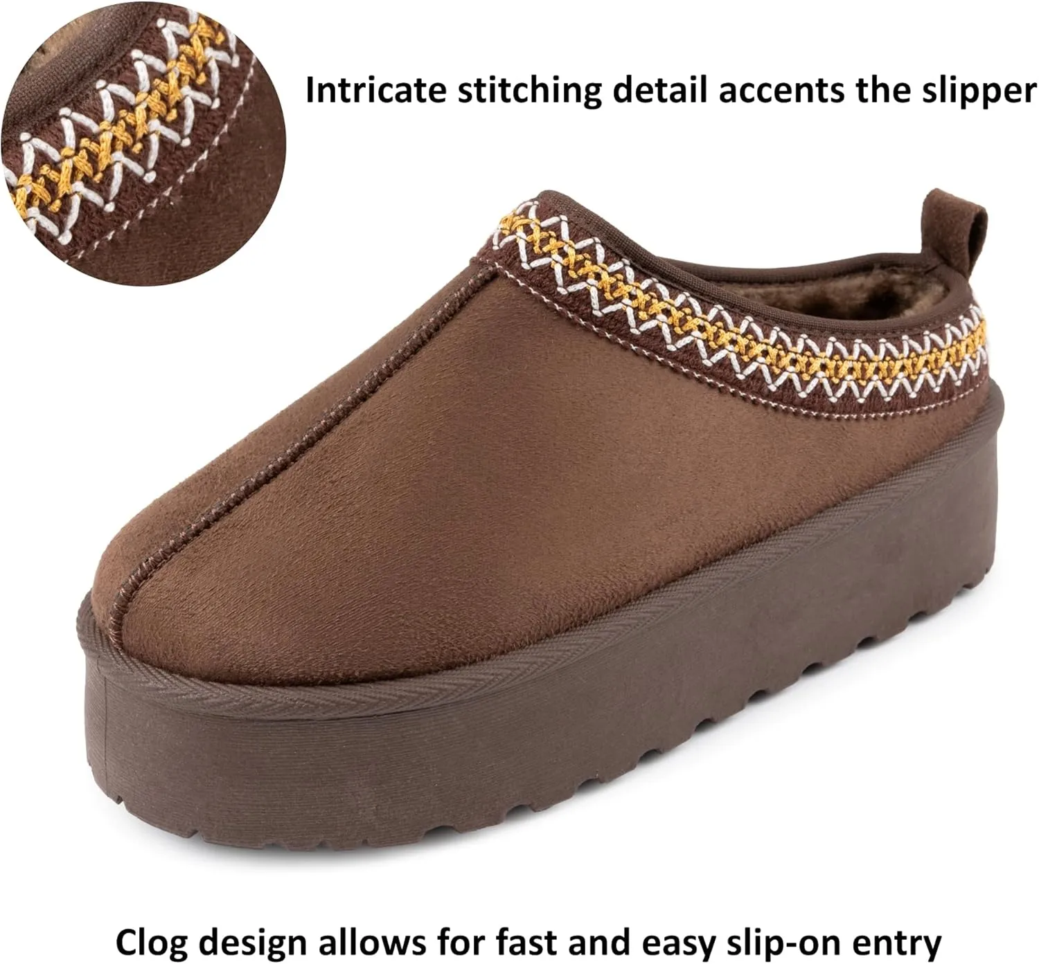 Alpine Swiss Emily Womens Platform Slippers Faux Fur Warm Slip On Clog Shoes Short Ankle Boots