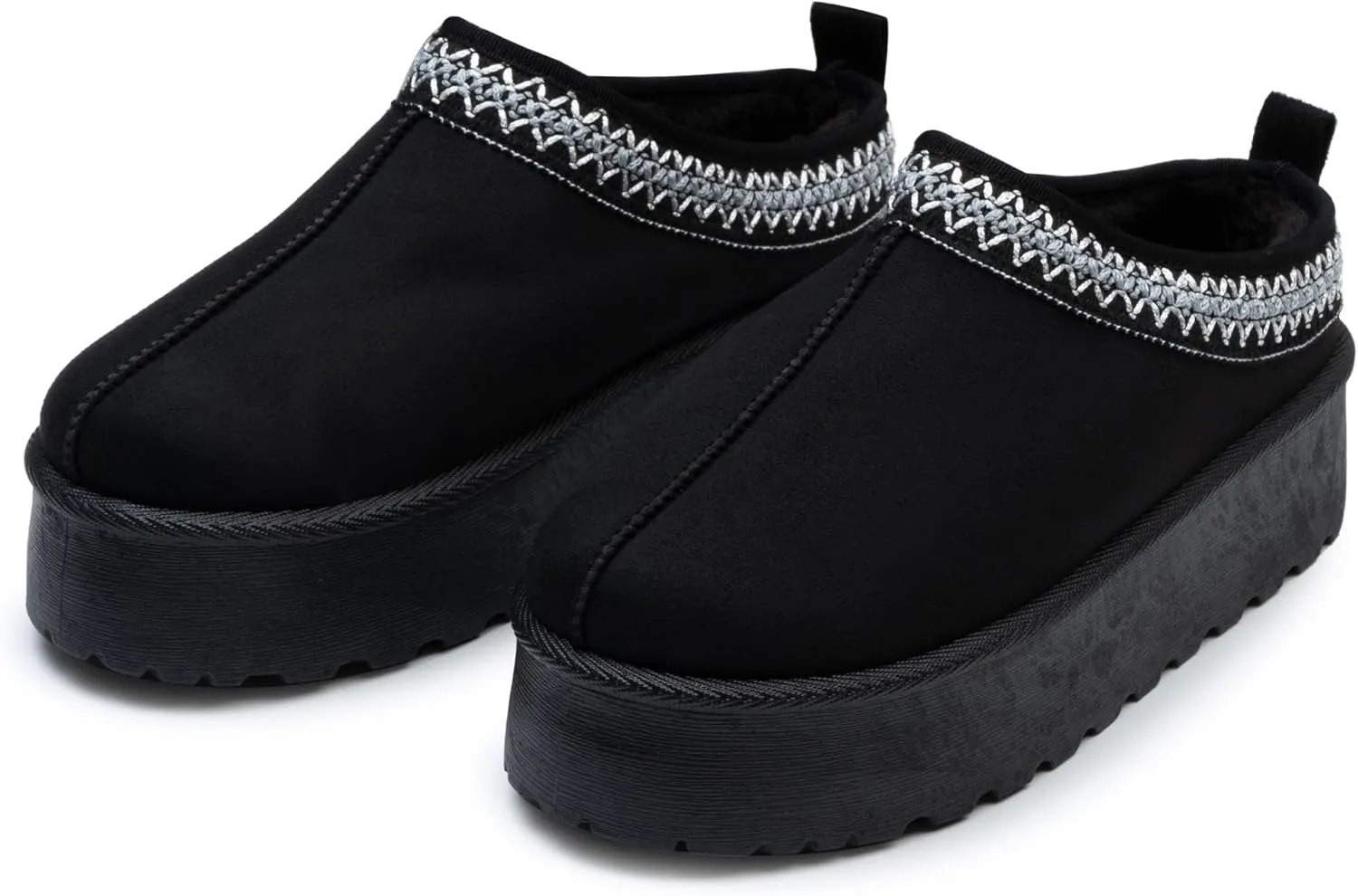 Alpine Swiss Emily Womens Platform Slippers Faux Fur Warm Slip On Clog Shoes Short Ankle Boots