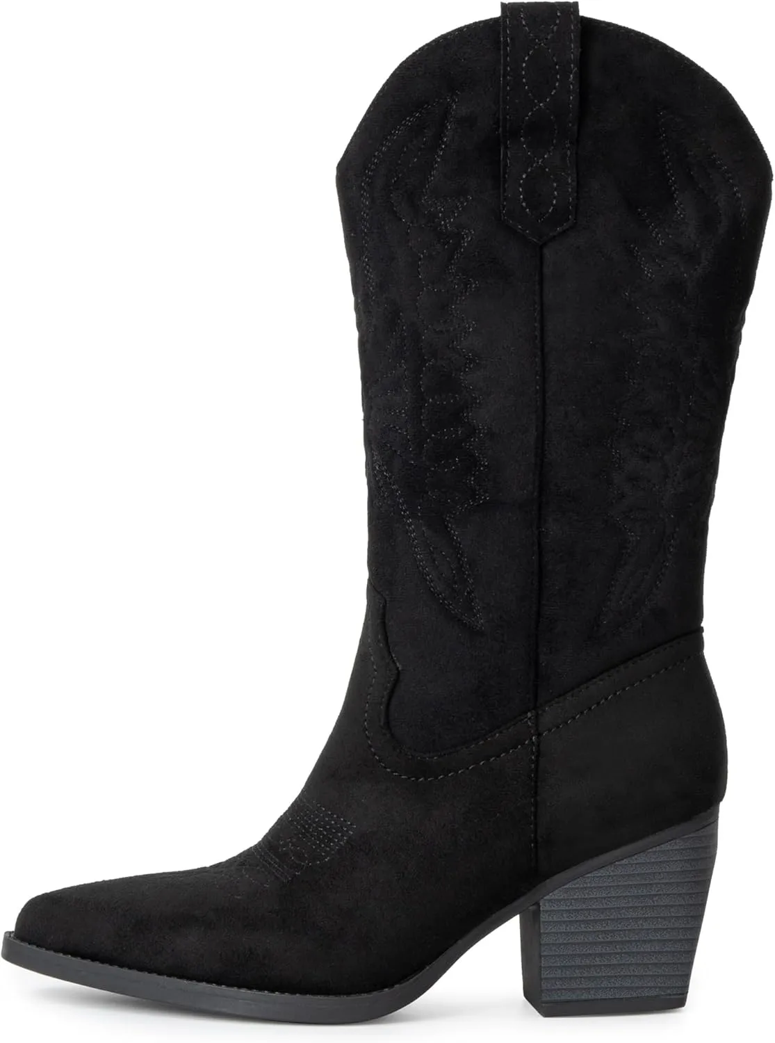 Alpine Swiss Sadie Womens Cowboy Boots Western Cowgirl Boots Mid Calf Chunky Block High Heel Booties