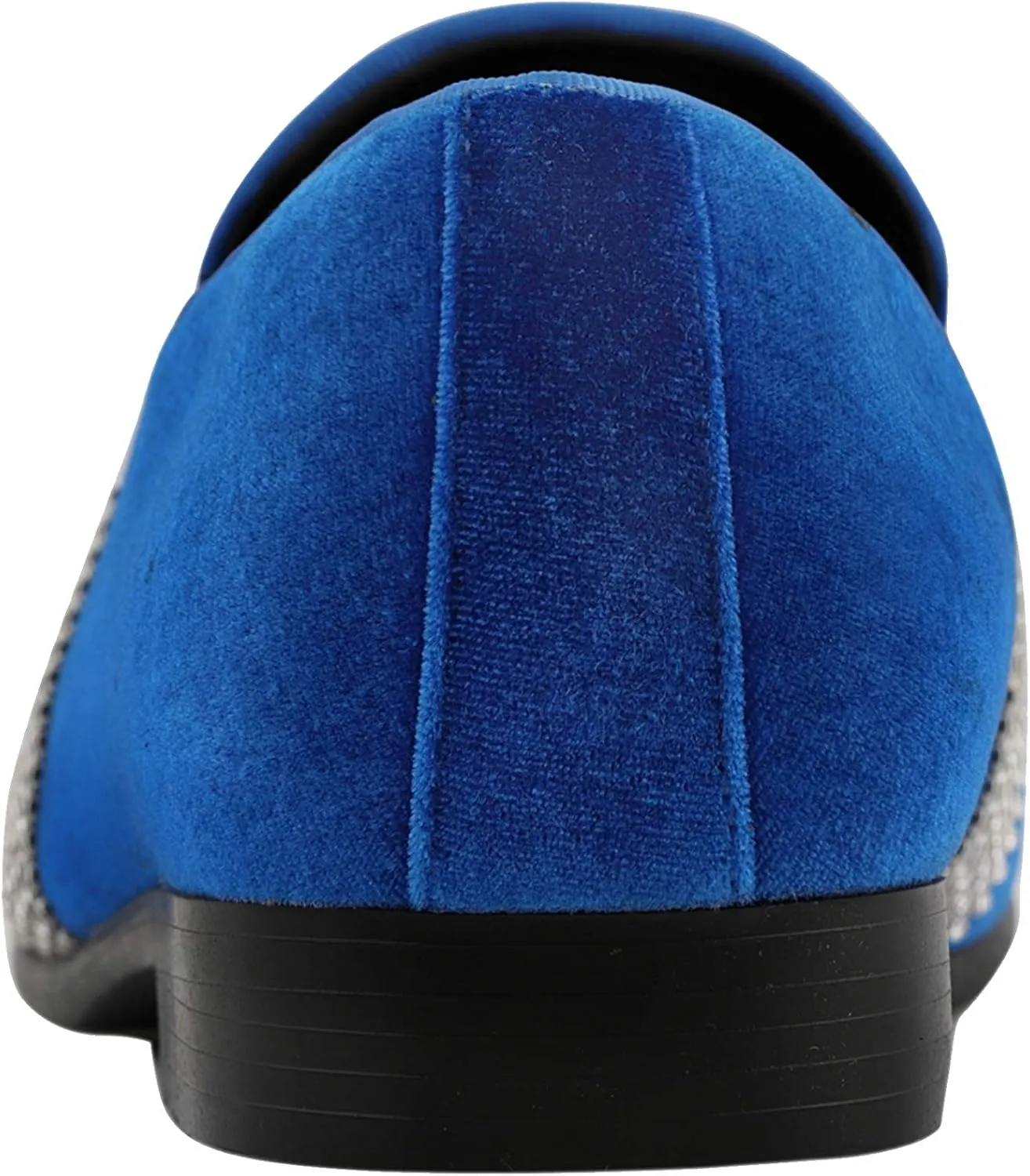 Amali The Original Men's Velvet Smoking Slipper with Rhinestone Embellished Strap Dress Shoe, Style Monarch