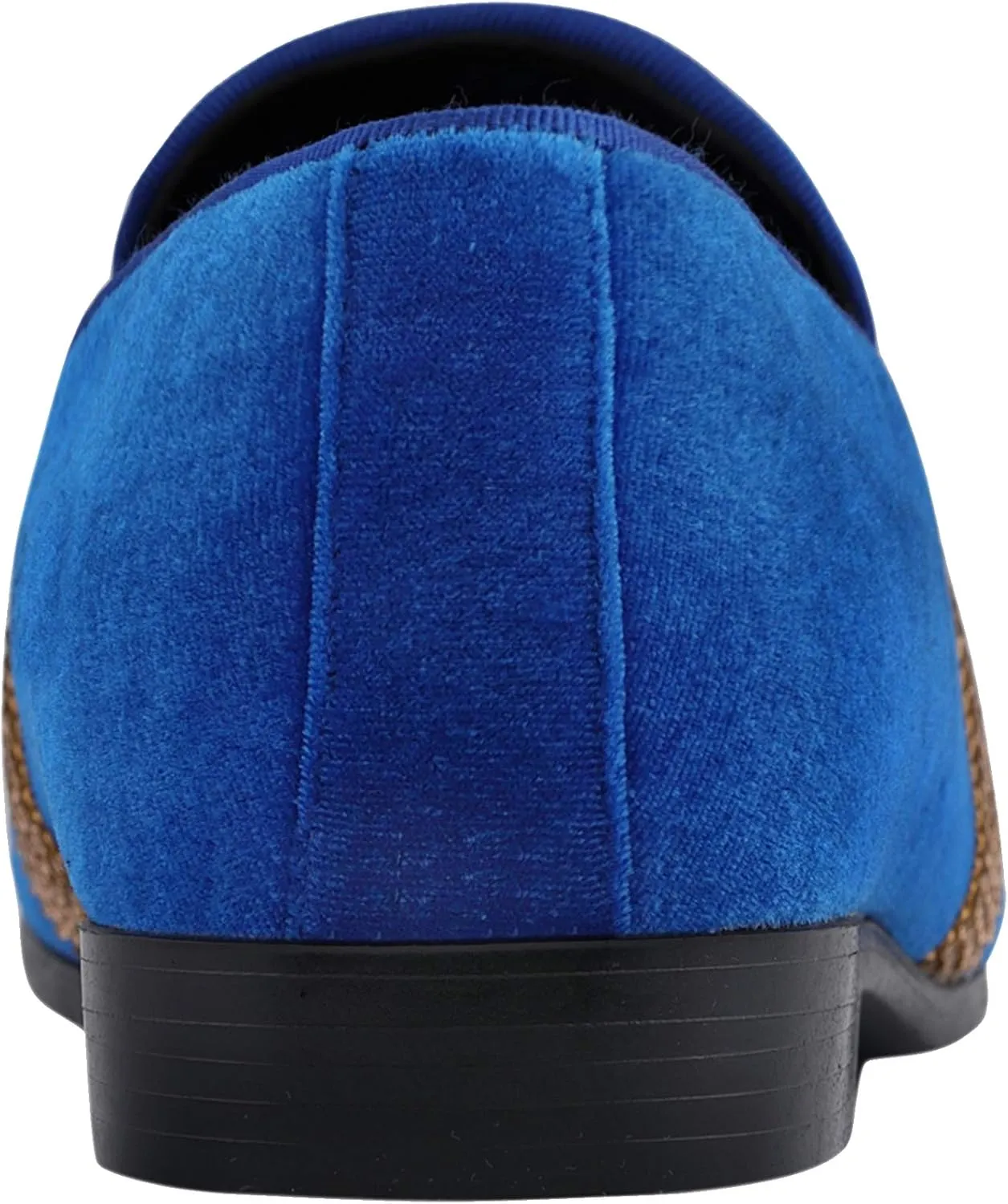 Amali The Original Men's Velvet Smoking Slipper with Rhinestone Embellished Strap Dress Shoe, Style Monarch