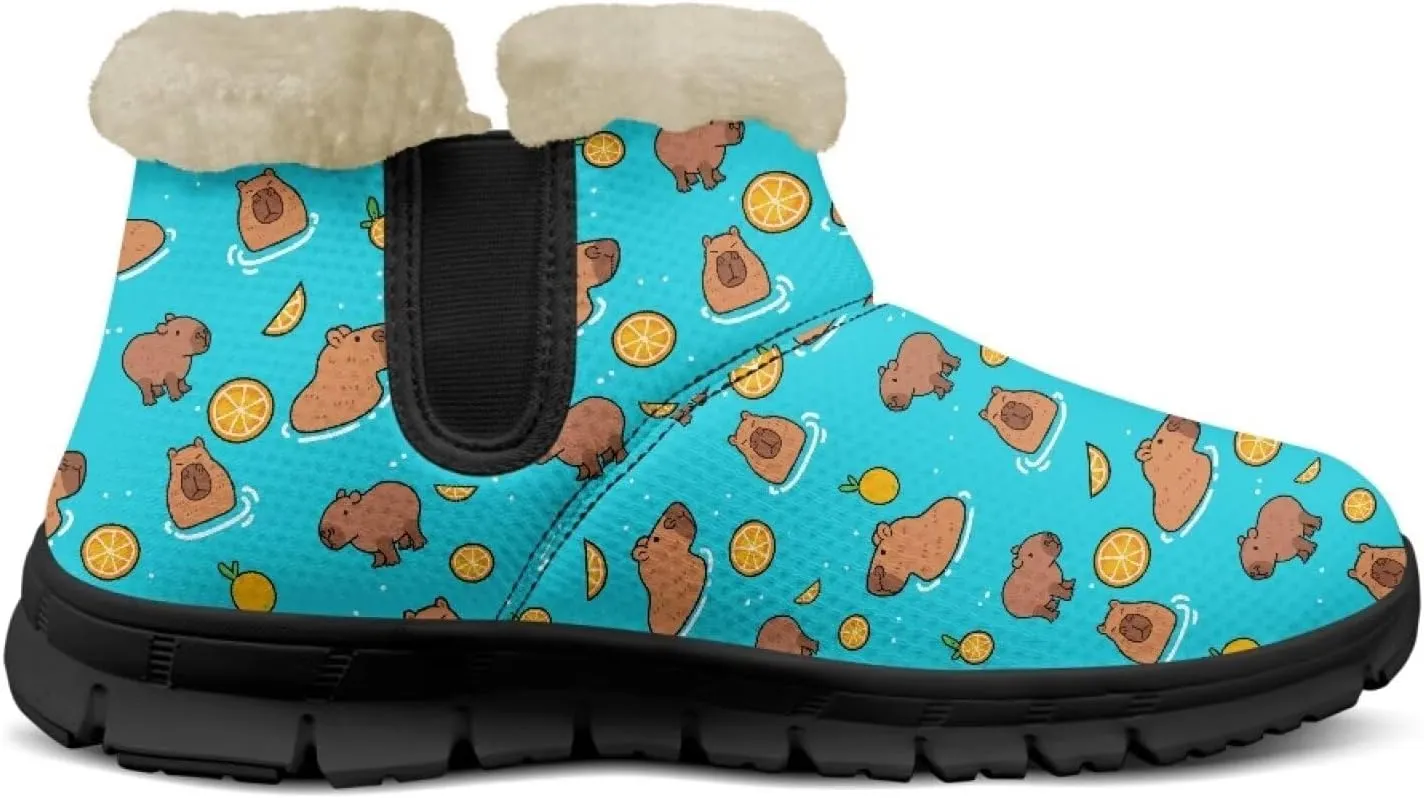 Ankle Boots for Women Waterproof Insulated Warm Fur Lined Snow Boot Winter Outdoor Anti-Slip Lightweight Walking Hiking Booties Shoes