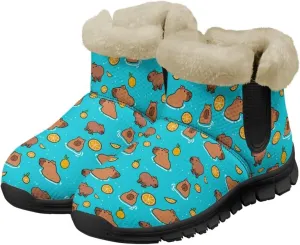 Ankle Boots for Women Waterproof Insulated Warm Fur Lined Snow Boot Winter Outdoor Anti-Slip Lightweight Walking Hiking Booties Shoes