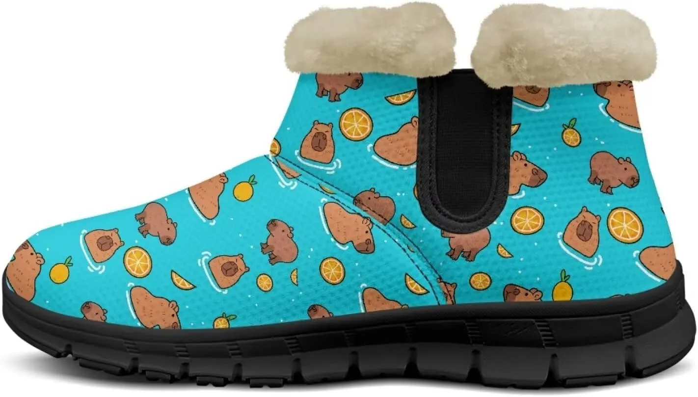 Ankle Boots for Women Waterproof Insulated Warm Fur Lined Snow Boot Winter Outdoor Anti-Slip Lightweight Walking Hiking Booties Shoes