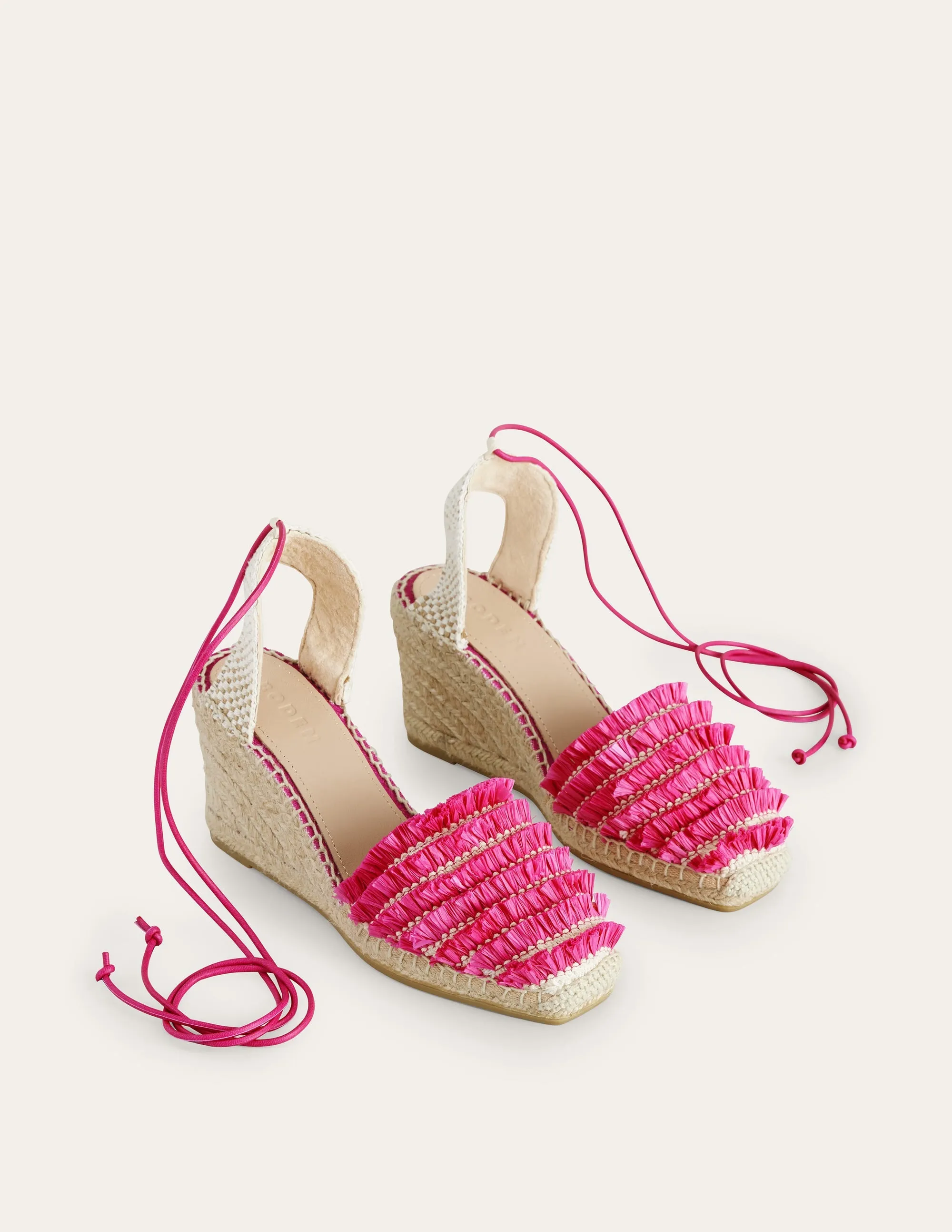 Ankle Tie Wedge Espadrille-Festival Pink