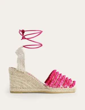 Ankle Tie Wedge Espadrille-Festival Pink