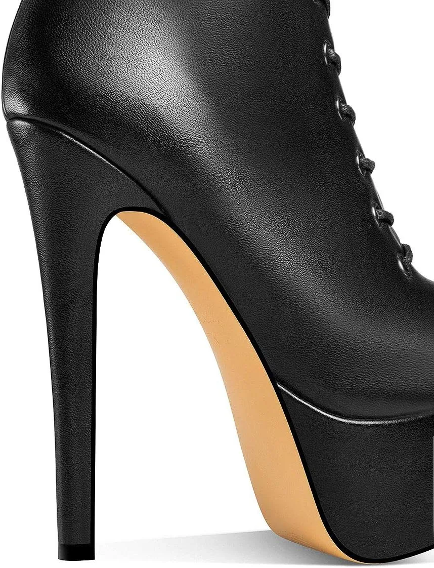 ANN CREEK Women's 'Niwen' Knee High Sexy Fashion Ultra High Stiletto Heels Platform Lace Up Boots