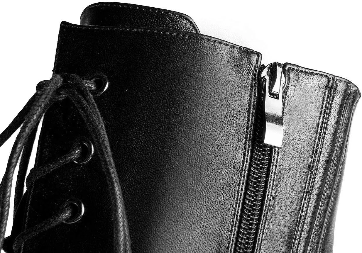 ANN CREEK Women's 'Niwen' Knee High Sexy Fashion Ultra High Stiletto Heels Platform Lace Up Boots