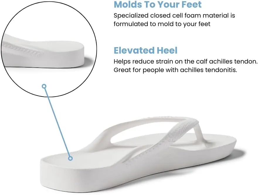 Archies Arch Support Flip Flops for Men & Women – Orthotic Sandals for Plantar Fasciitis Relief – Lightweight, Cushioning, Shock-Absorbing Thong Sandals for Walking, Foot Pain & All-Day Comfort