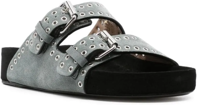 Arqa Eyelet-embellished Flatform Sandals for Women Open Toe Two Buckle Strap Platform Slides Summer Raffia Slip On Sandal