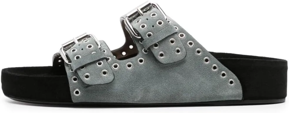 Arqa Eyelet-embellished Flatform Sandals for Women Open Toe Two Buckle Strap Platform Slides Summer Raffia Slip On Sandal