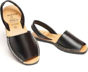 Avarca Leather Flat Sandals for Women - Made in Spain - Peep Toe Womens Sandals, Perfect Beach Essentials - Comfortable Spanish Women's Shoes for Every Occasion, Handmade Slingback Shoes