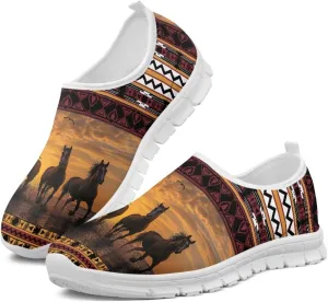 Aztec Tribal Print Women's Slip on Shoes Fashion Loafers Mens Walking Sneakers Low Top Casual Shoes Non Slip