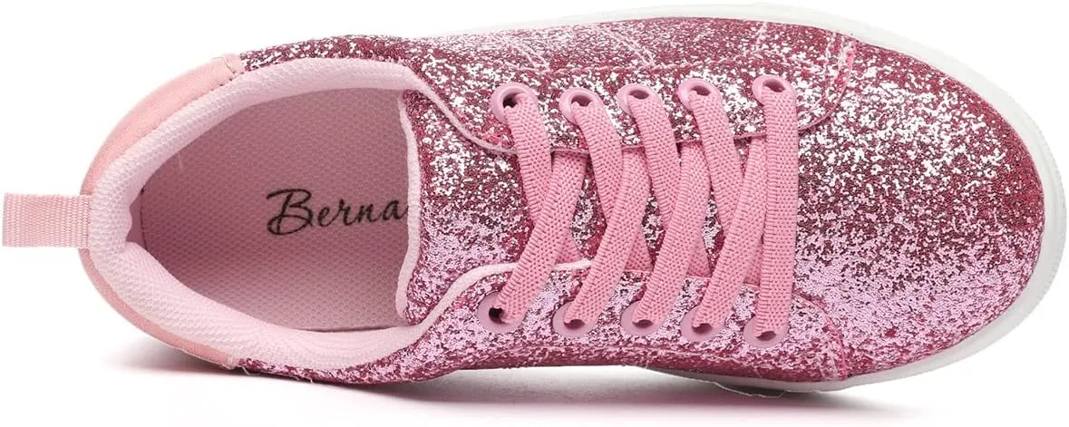 Bernal Girls & Boys Sparkle Glitter Sequin Sneakers Toddler/Little Kid/Big Kid Slip On School Low Top Walking Shoes Show Gift