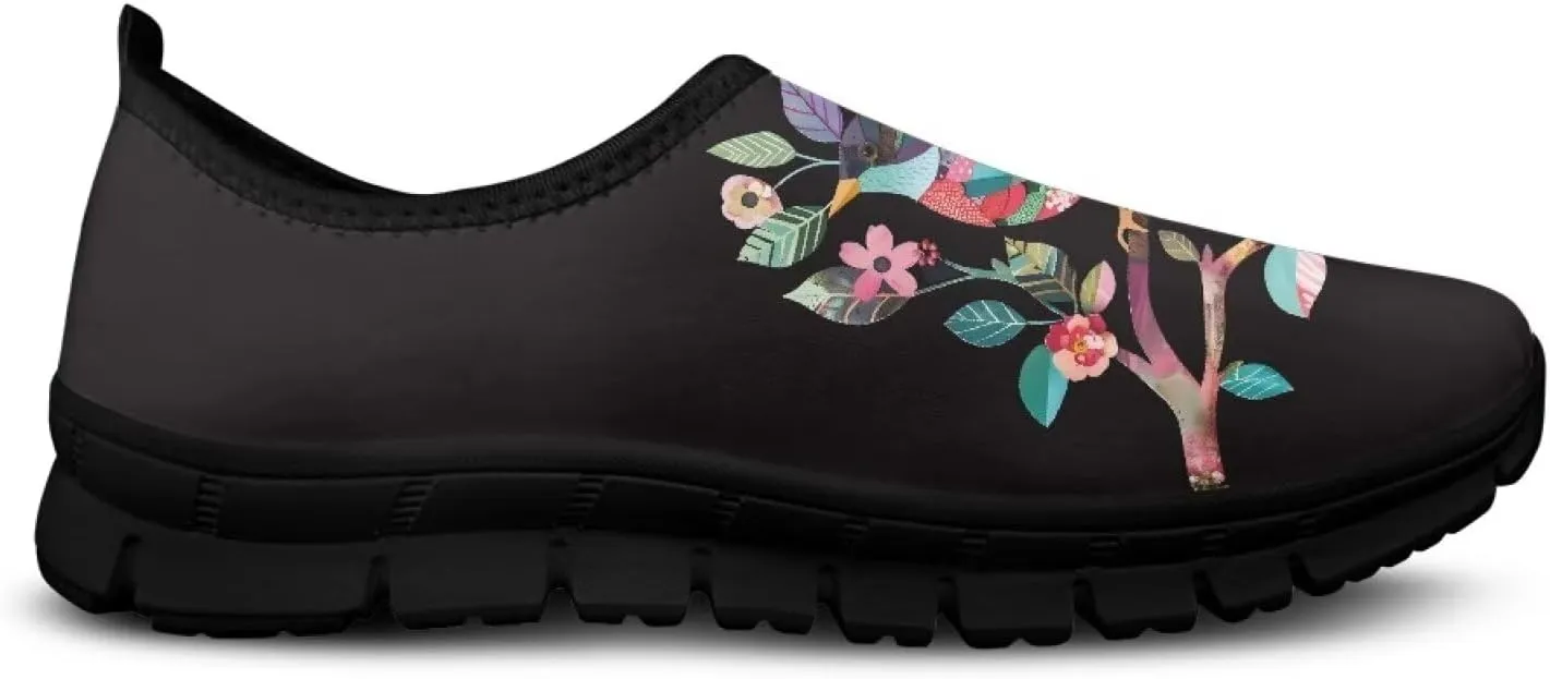 Biyejit Women's Athletic Walking Shoes Slip On Casual Mesh-Comfort Tennis Workout Sneakers Low Top Flats Walking Shoes