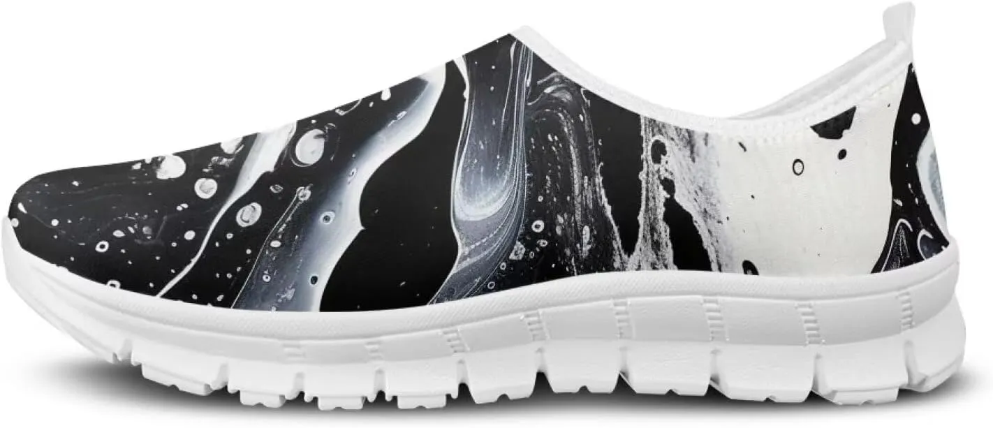 Biyejit Women's Breathable Shoes Comfortable Walking Sneakers Wide Fit Go Walk Slip on Loafers Tennis Soft Summer Shoes