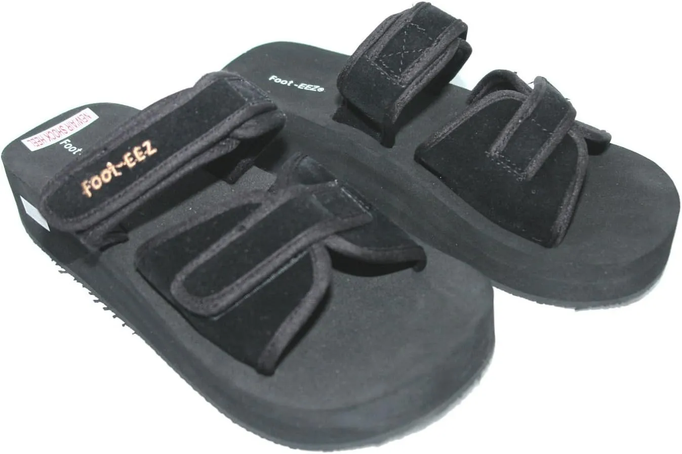 Black Unisex Diabetic & Pain-Relief Double Strap Adjustable Sandals (Mens
