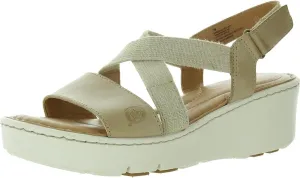 BORN Womens Stretch Leather Wedge Sandals