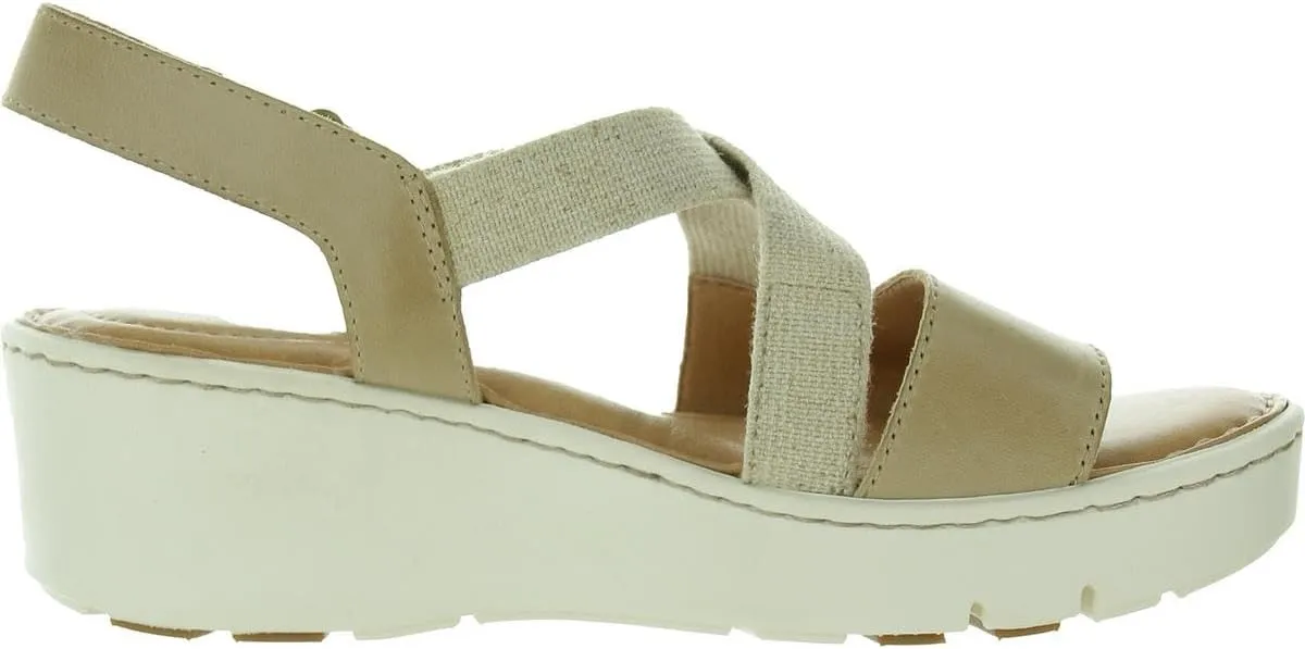 BORN Womens Stretch Leather Wedge Sandals