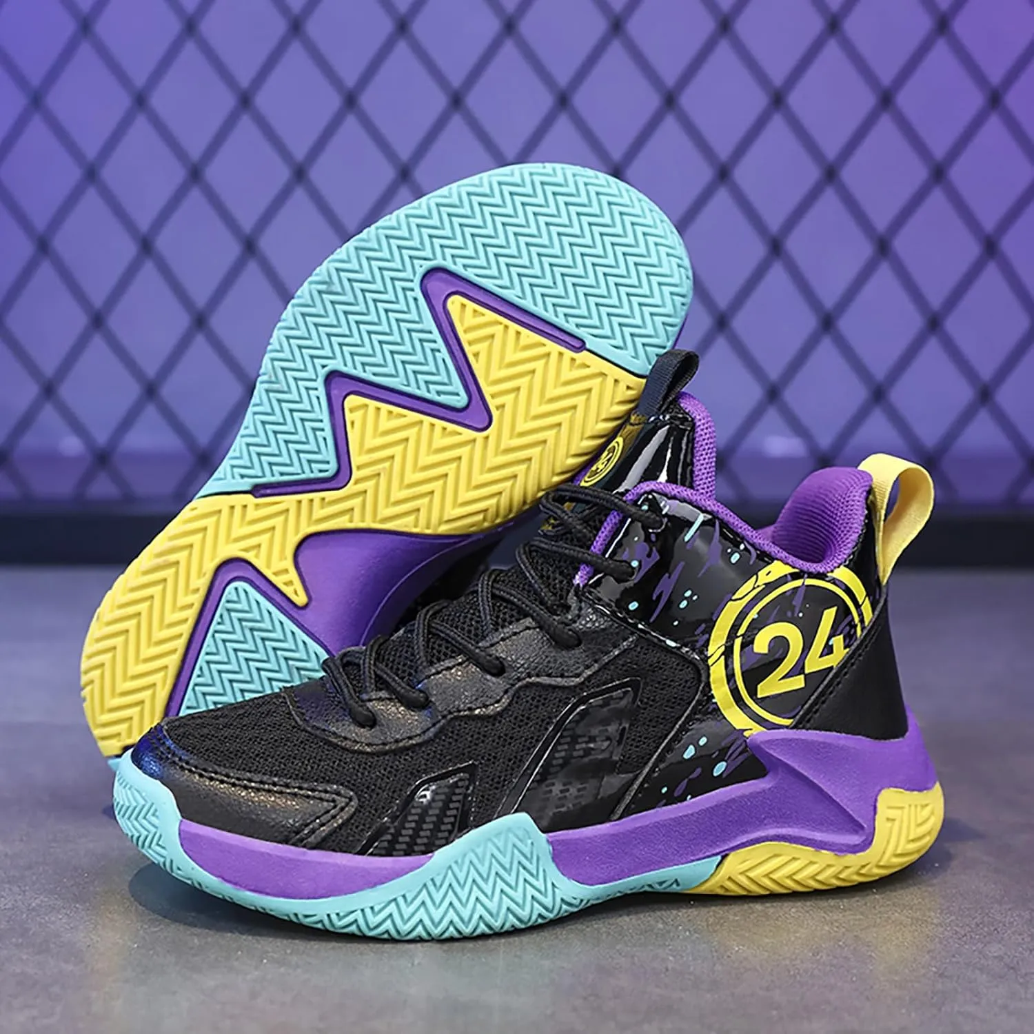 Boys Basketball Shoes Kids Basketball Sneakers Breathable Tennis Shoes for Boys Girls
