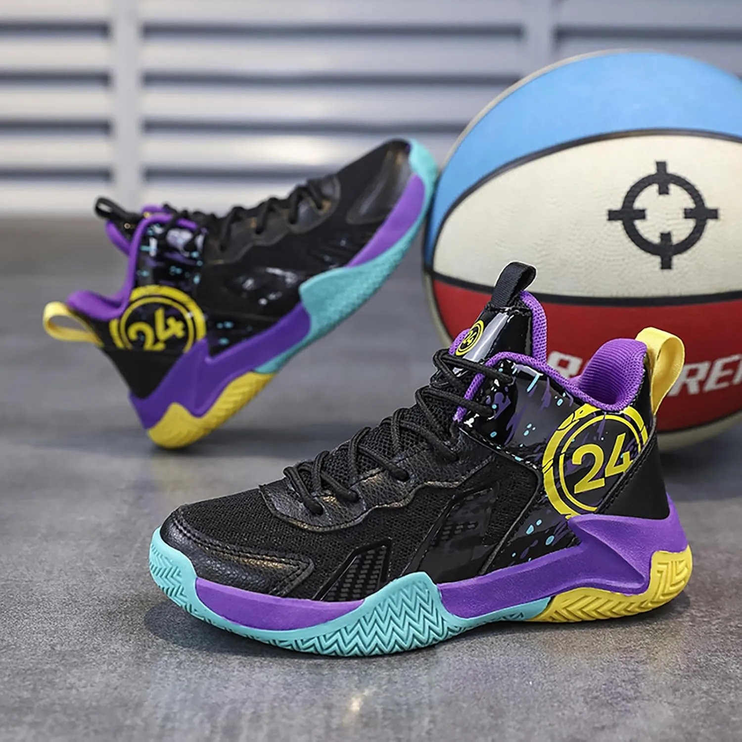 Boys Basketball Shoes Kids Basketball Sneakers Breathable Tennis Shoes for Boys Girls