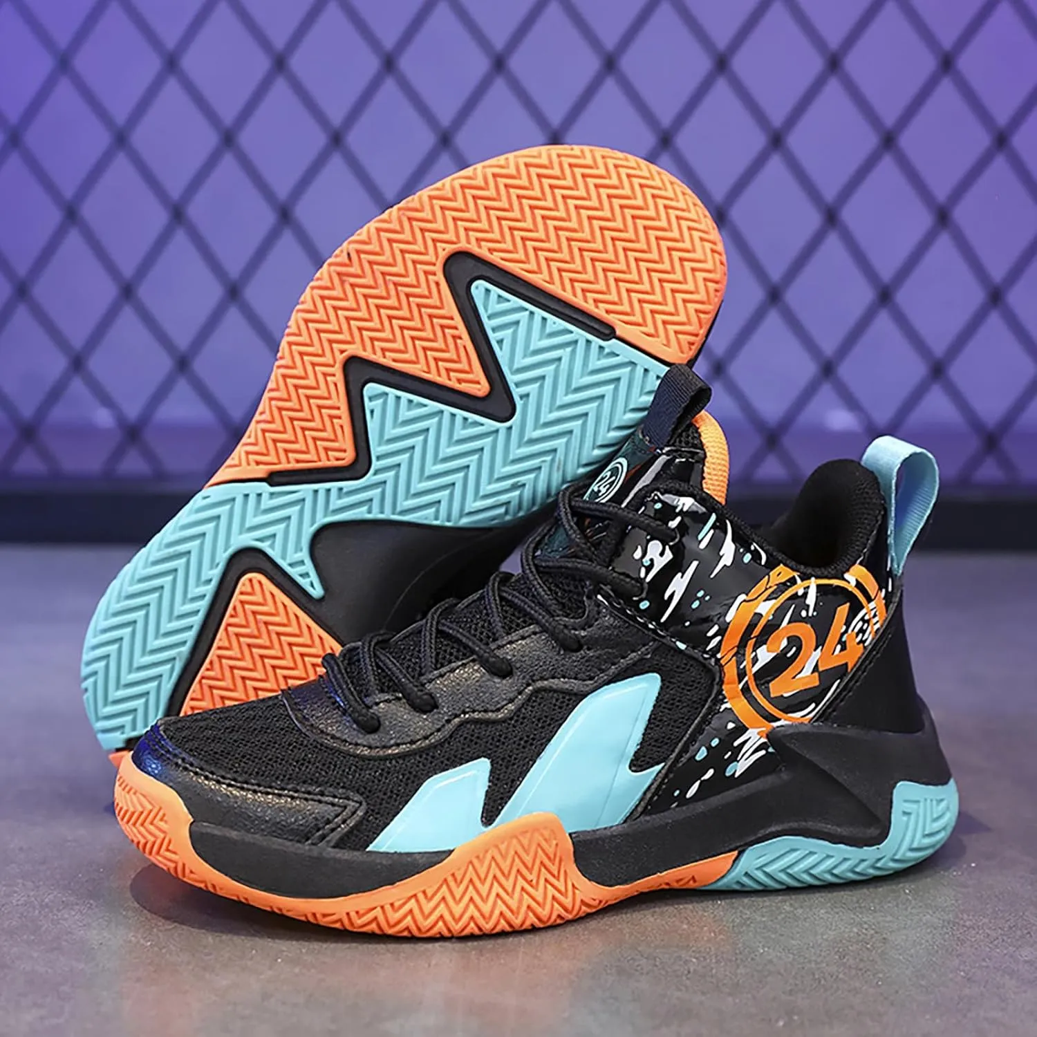Boys Basketball Shoes Kids Basketball Sneakers Breathable Tennis Shoes for Boys Girls