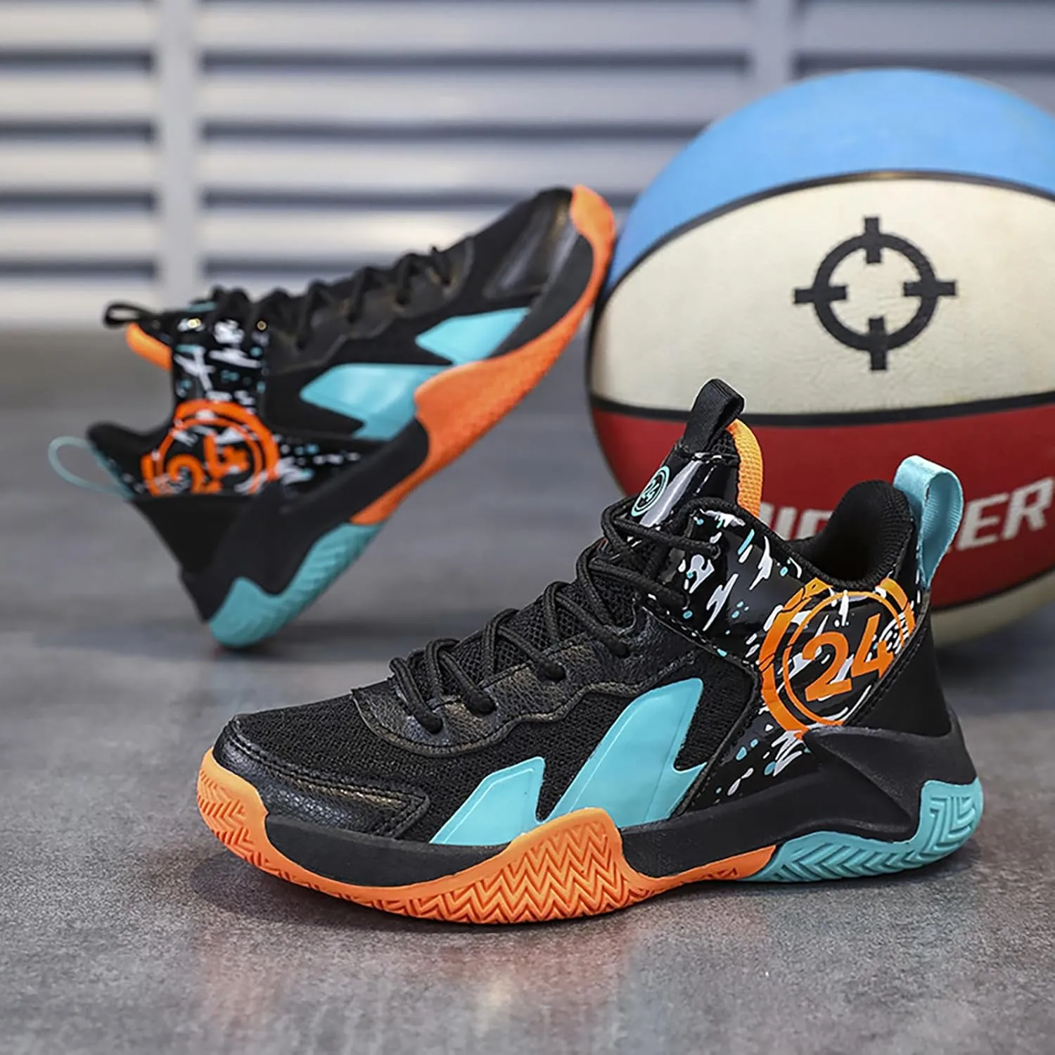 Boys Basketball Shoes Kids Basketball Sneakers Breathable Tennis Shoes for Boys Girls