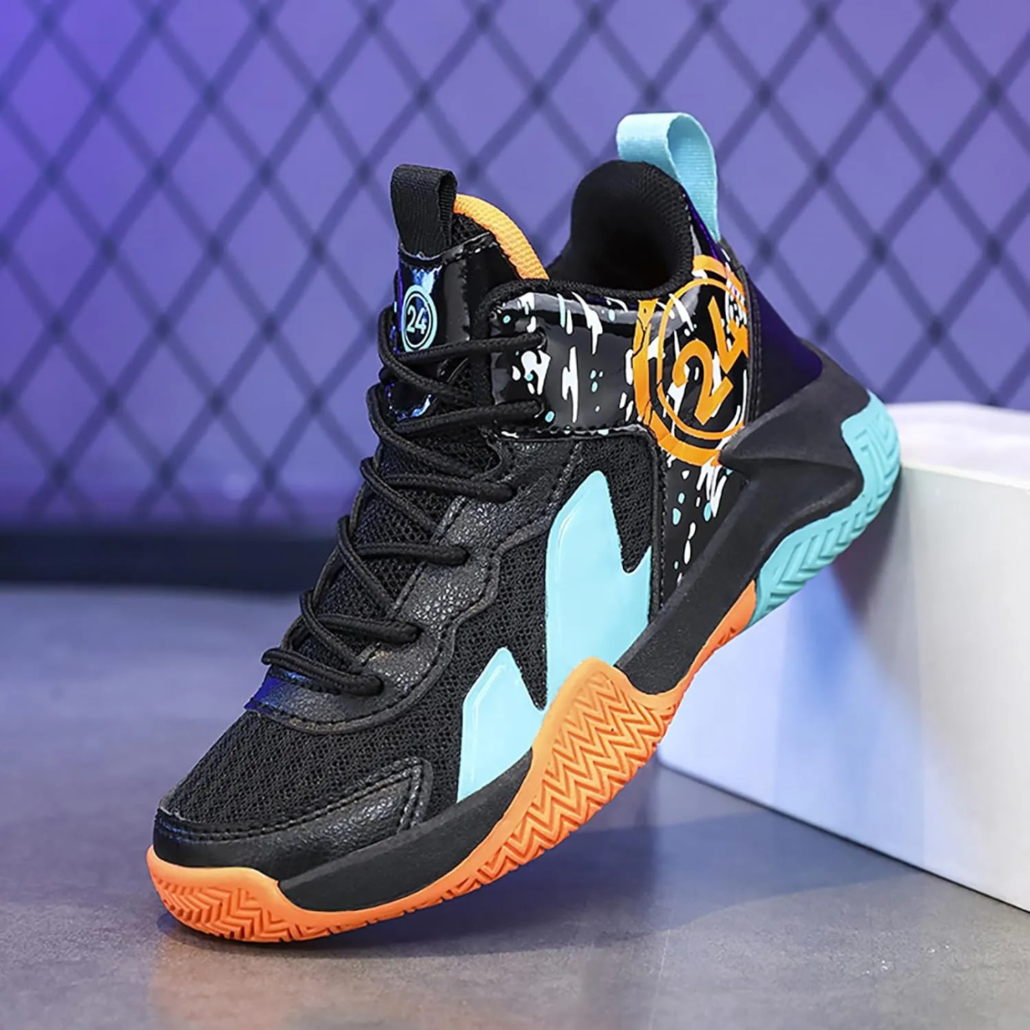 Boys Basketball Shoes Kids Basketball Sneakers Breathable Tennis Shoes for Boys Girls