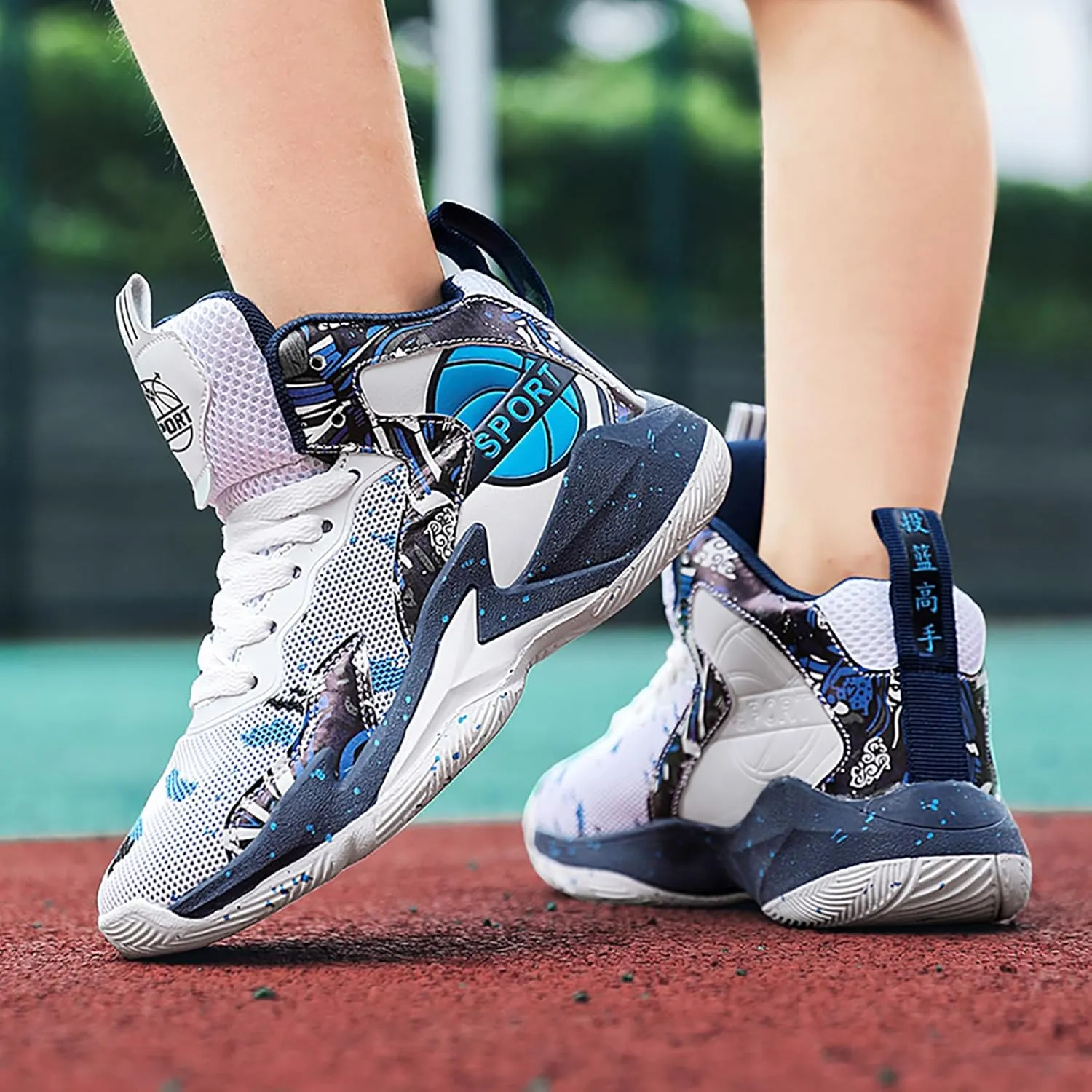 Boys Basketball Shoes Kids Basketball Sneakers Breathable Tennis Shoes for Boys Girls