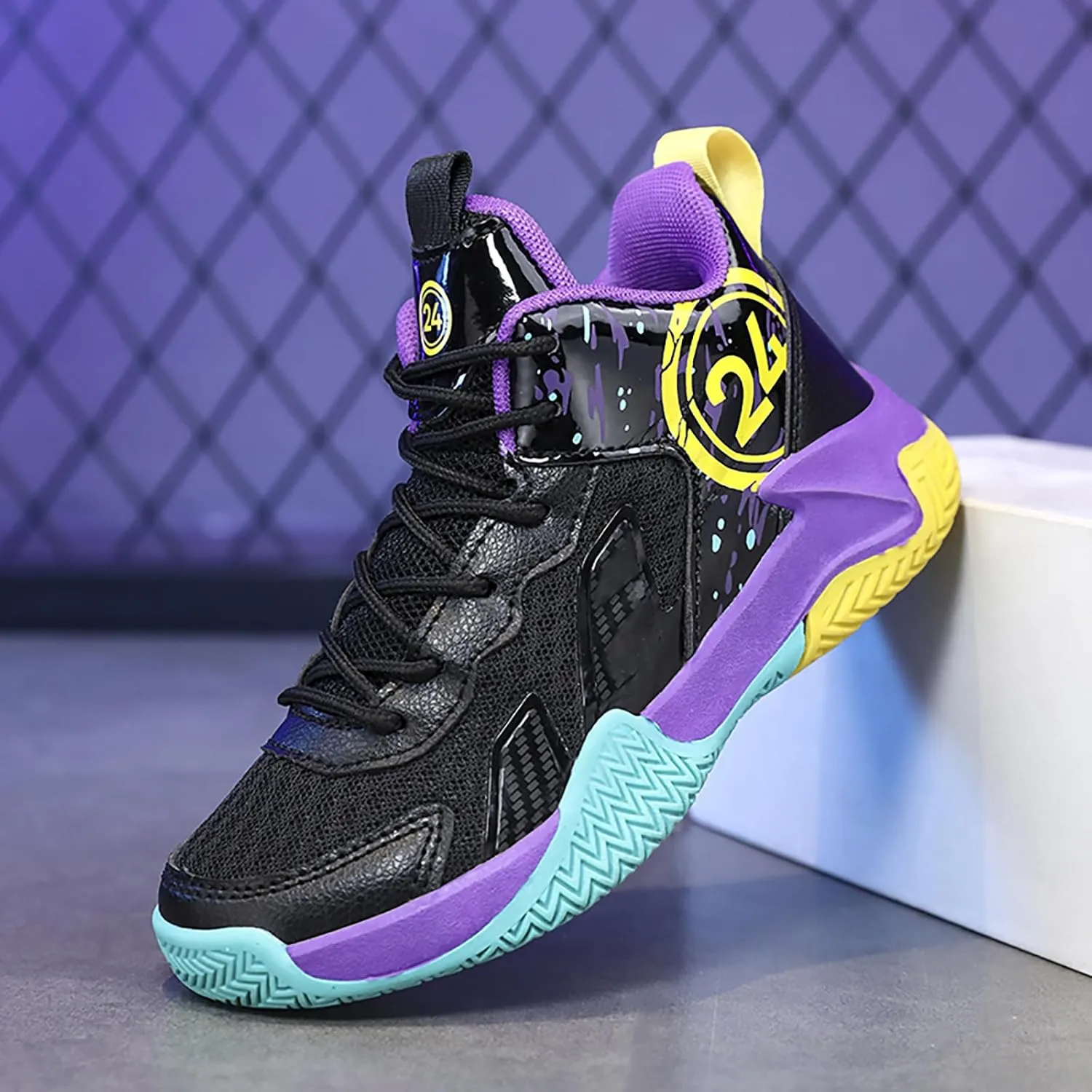 Boys Basketball Shoes Kids Basketball Sneakers Breathable Tennis Shoes for Boys Girls