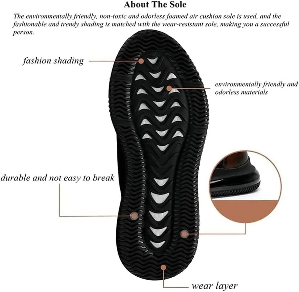 Braised Pork Men's Casual Cowhide Air Cushion Shoes, 2023 New Crocodile Print, Non-Slip Casual Comfortable Shoes,Men's Fashion Sneakers (Brown,43/US 9-9.5)