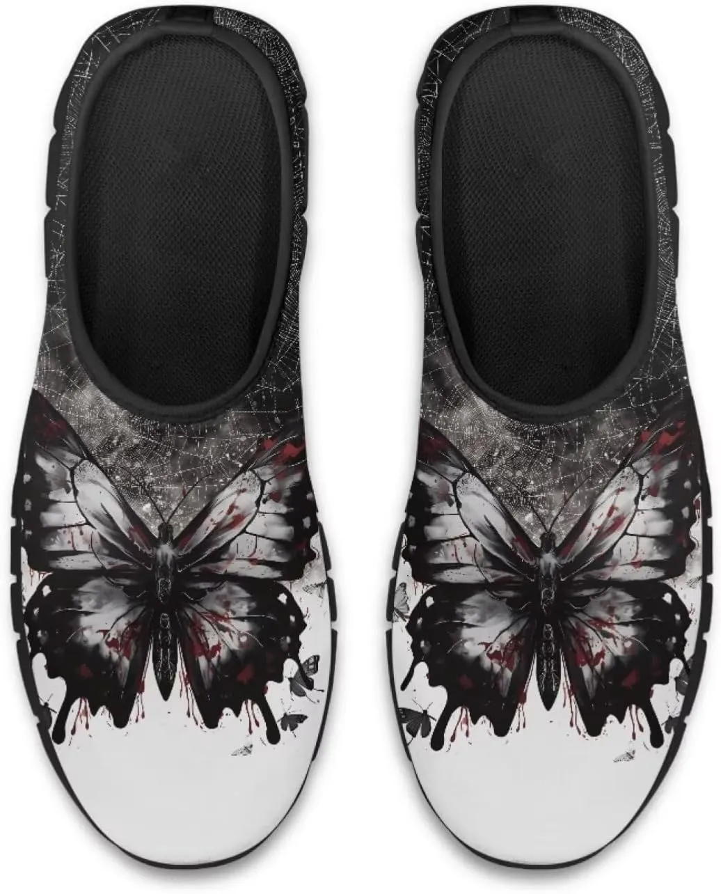 Butterfly Pattern Casual Shoes for Women Slip on Running Sneakers, Lightweight Loafers Sport Shoes