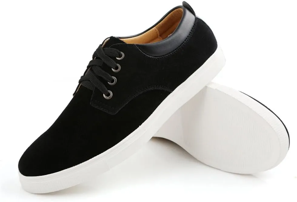 ChicWind Men's Casual Suede Lace Up Loafers Classic Flats Sneakers