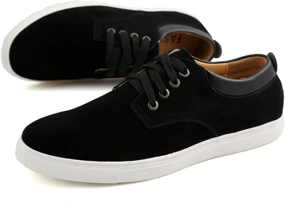 ChicWind Men's Casual Suede Lace Up Loafers Classic Flats Sneakers