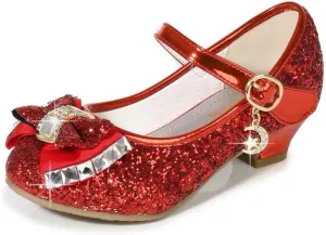 Children's Girl Mary Jane Bright Shoes Low Heel Princess Flower Wedding Birthday Party Dress Low Heel Flats