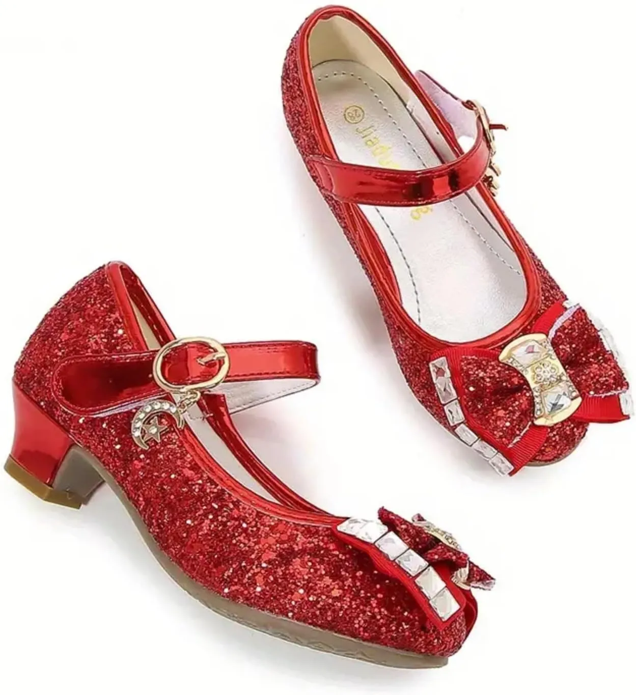 Children's Girl Mary Jane Bright Shoes Low Heel Princess Flower Wedding Birthday Party Dress Low Heel Flats