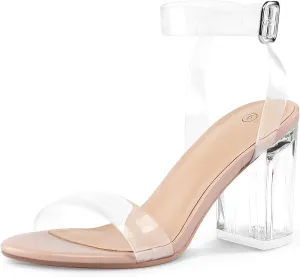 COASIS Women's Chunky Block Heels Open Toe Ankle Strap 3.5 Inch Heeled Sandals