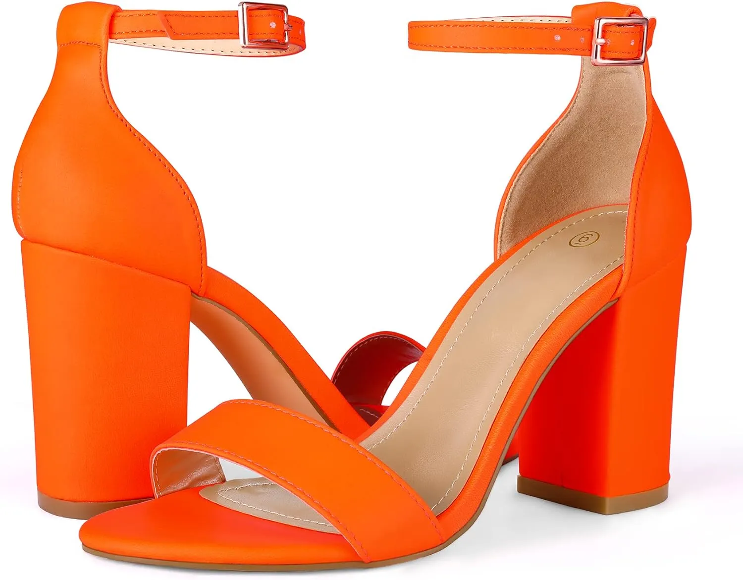 COASIS Women's Chunky Block Heels Open Toe Ankle Strap 3.5 Inch Heeled Sandals