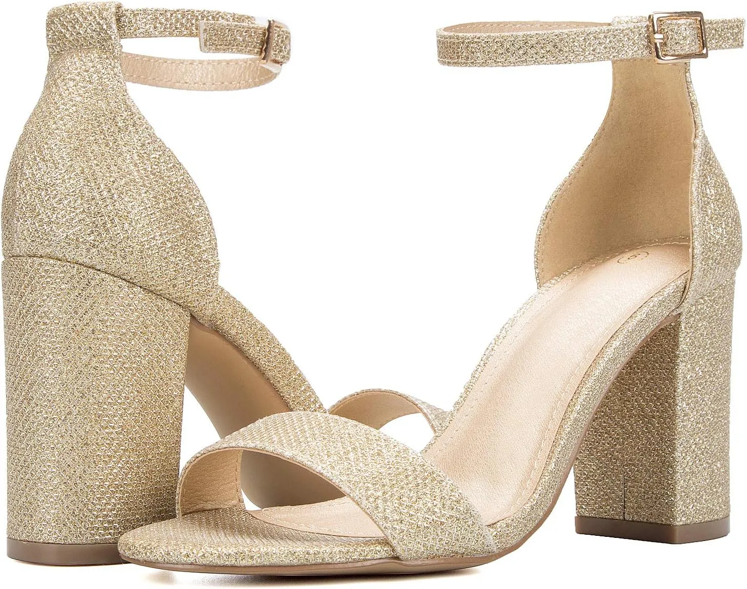 COASIS Women's Chunky Block Heels Open Toe Ankle Strap 3.5 Inch Heeled Sandals