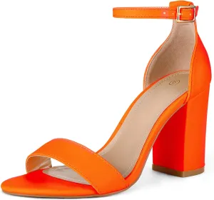 COASIS Women's Chunky Block Heels Open Toe Ankle Strap 3.5 Inch Heeled Sandals