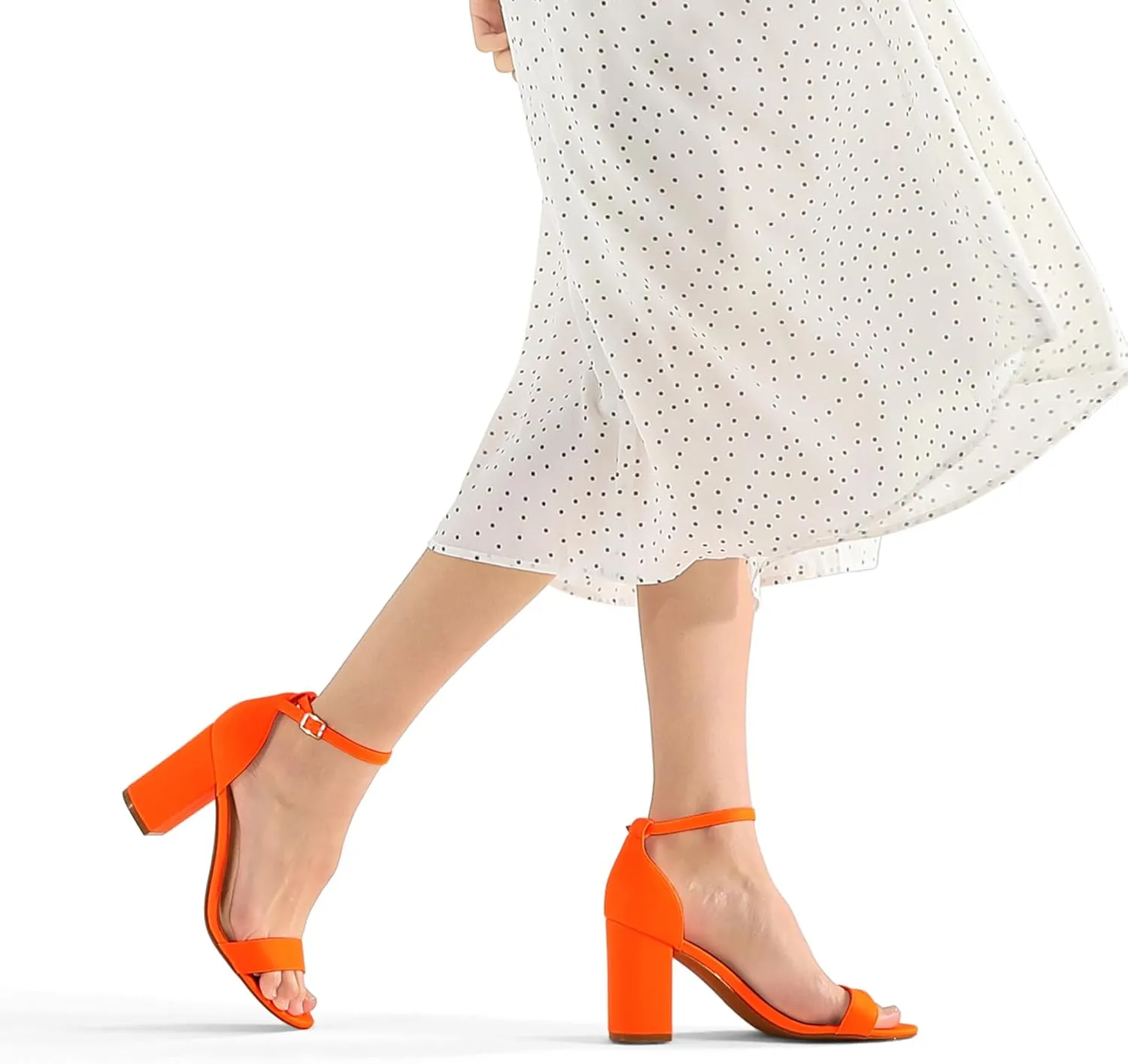 COASIS Women's Chunky Block Heels Open Toe Ankle Strap 3.5 Inch Heeled Sandals
